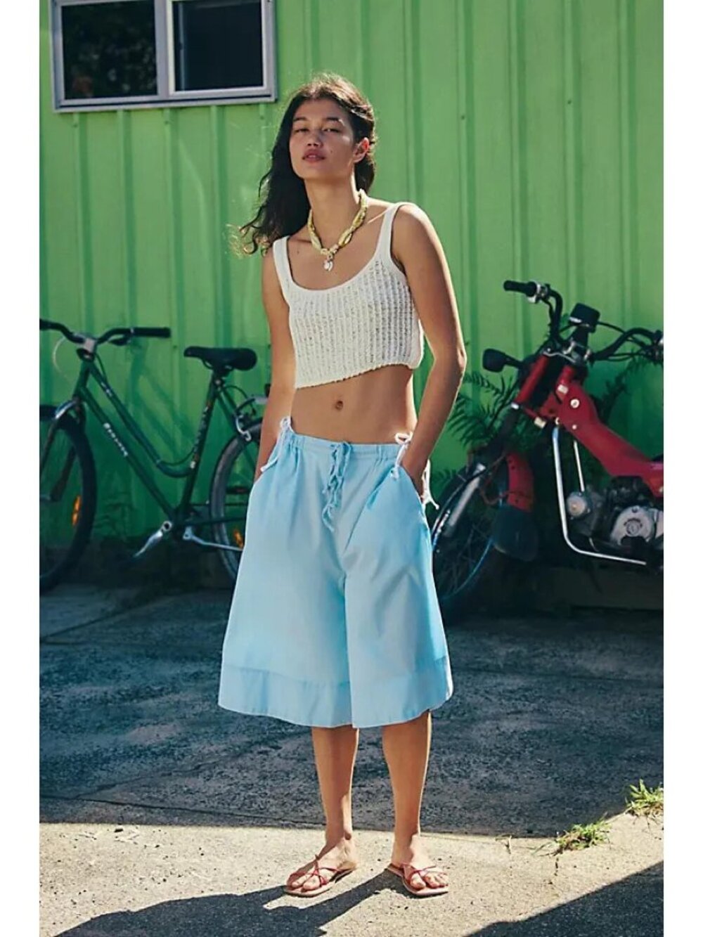 NWT Free People Menorca Slouchy Capris Shorts Small